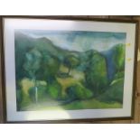 G Tsatshev, watercolour, trees, 20ins x 28ins, together with another by the same artist, 19ins x