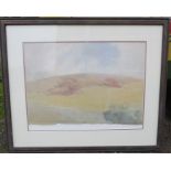 Archibald Knox - attributed - watercolour - an open landscape - bears label to the reverse - A