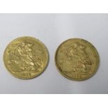 Two gold sovereigns, 1913 and 1899