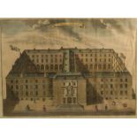 An Antique hand coloured print, Guys Hospital for Incurables, 13ins x 18ins