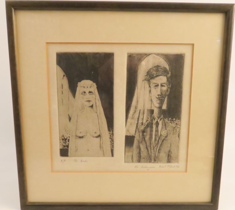Robert Tilleard, artist proof print, The Bride The Bridegroom, 7.5ins x 8.5ins