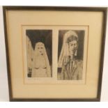 Robert Tilleard, artist proof print, The Bride The Bridegroom, 7.5ins x 8.5ins
