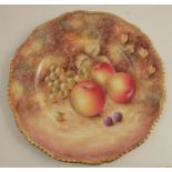 A Royal Worcester plate, decorated with hand painted fruit by Weston, diameter 10.5ins - Good