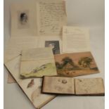 Four small sketchbooks by the Royal Worcester Porcelain artist George Johnson together with a letter