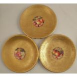 Three Royal Worcester plates, decorated with a central panels of fruit by Freeman and Henry (2),