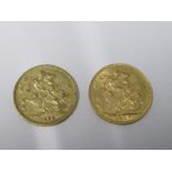 Two gold sovereigns, 1907 and 1899