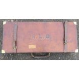 A Westley Richards & Co leather and brass bound gun case, of rectangular form, with leather