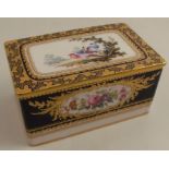 A Spode Copelands porcelain covered box, of rectangular form, the cover decorated with fabulous
