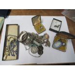 A quantity of silver and costume jewellery