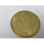 A 1902 gold £5 coin