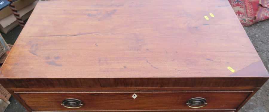 A 19th century mahogany chest, of four long drawers, 36ins x 18ins, height 41ins - Image 2 of 3