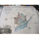 Map of County of Monmouth, published by C & J Greenwood 1831, original colour, 27" x 22", with