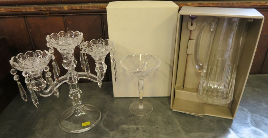 Jasper Conran for Stuart Crystal, a boxed pair of martini glasses and a boxed jug, together with a