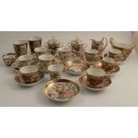 A collection of 19th century Worcester porcelain, to include cups and saucers, covered chocolate