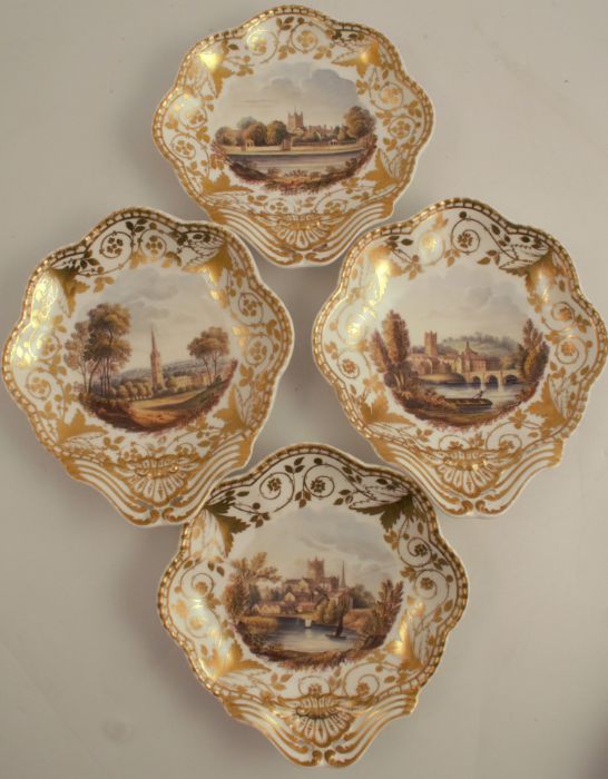 An extensive 19th century Spode service, decorated with named landscape panels to gilt borders, - Image 19 of 20