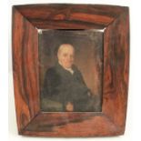 A 19th century oil on panel, portrait of Thomas Hale, 6.5ins x 5ins