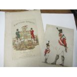 Hand coloured engraving, British Sports 1821, together with a watercolour. A Chip Off The Old Block