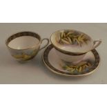 A Royal Worcester - Australian flowers - a cup, decorated with Wattle by R Austin, together with a