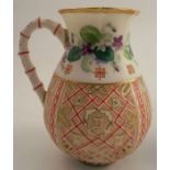 A 19th century Worcester porcelain reticulated jug, decorated with flowers, height 5.25ins - Good