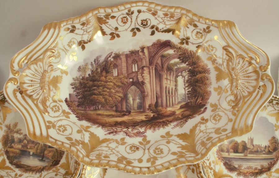 An extensive 19th century Spode service, decorated with named landscape panels to gilt borders, - Image 9 of 20