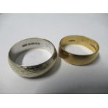An 18 carat gold wedding ring, together with another, 11.3g gross