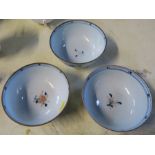 Three Oriental bowls, with labels for Christie's The Nanking cargo lot 3153