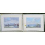 Aubrey R Phillips, pair of pastels, landscapes with the Malvern Hills, 9.5ins x 13.5ins (D)