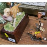 A Royal Worcester model, Yellow Labrador by Doris Lindner, together with two Royal Worcester