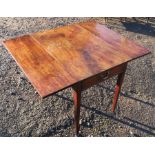 A Georgian mahogany pembroke table, fitted with one end real drawer and a dummy drawer to the other,