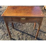 An Antique oak sidetable, fitted with a frieze drawer, 29ins x 17.5ins, height 28ins