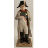 A Capodimonte porcelain  model, of Napoleon, standing on a square base, height 13.75ins