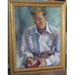 An oil on canvas, portrait of a man, monogramed, 23.5ins x 17.5ins