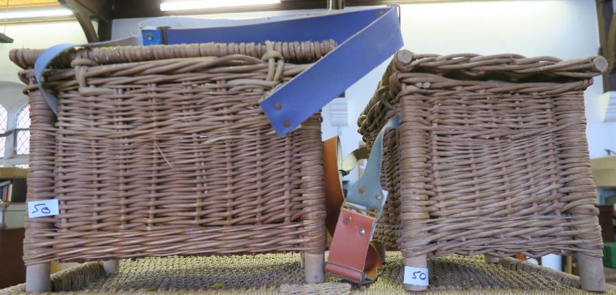 Two fishing creel baskets and a laundry basket - Image 3 of 3