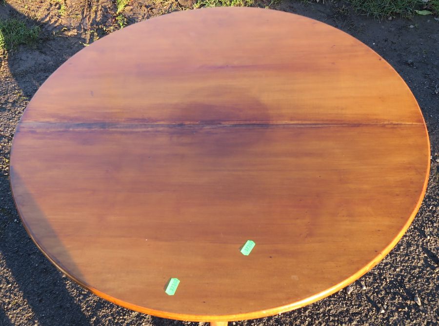 An Antique mahogany circular table, with bird cage action, on a tripod base, diameter 28ins, - Image 2 of 3