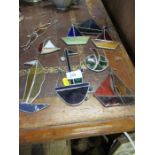 A collection of stained glass ornaments