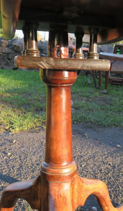 An Antique mahogany circular table, with bird cage action, on a tripod base, diameter 28ins, - Image 3 of 3