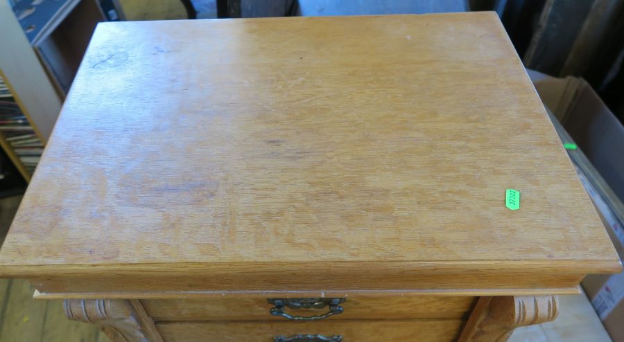 An oak Wellington chest, fitted with six drawers, width 22ins x depth 16ins x height 40.5ins - Image 2 of 2