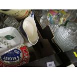 A box  of glass together with a box of sundry china etc.