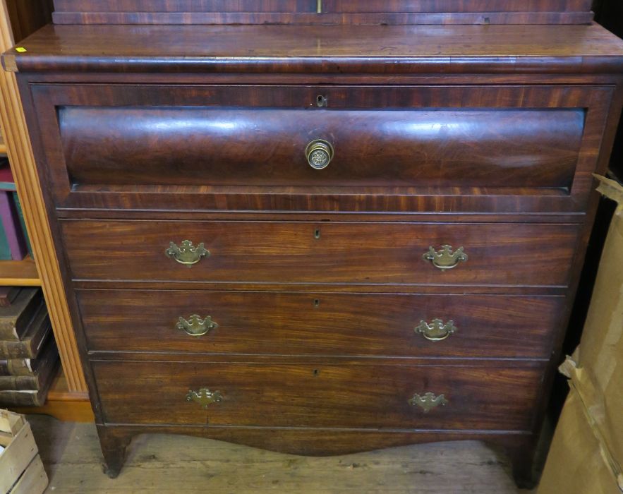 A 19th century mahogany cabinet, the glazed upper section having a pair of doors and adjustable - Image 5 of 5