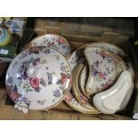 A Wedgwood Eastern Flowers part dinner service, to include plates, meat plates, covered tureen etc