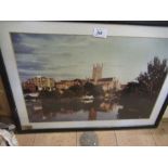 A colour photograph of Worcester Cathedral, 13ins x 20ins