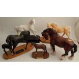 Four Beswick models, of Horse, Black Beauty and Foal, Spirit of Affection, Spirit of the Wind and