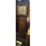 An Antique long case, with brass dial,