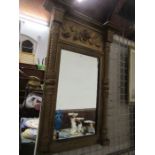 A rectangular gilt framed wall mirror, overall size 29ins x 20ins