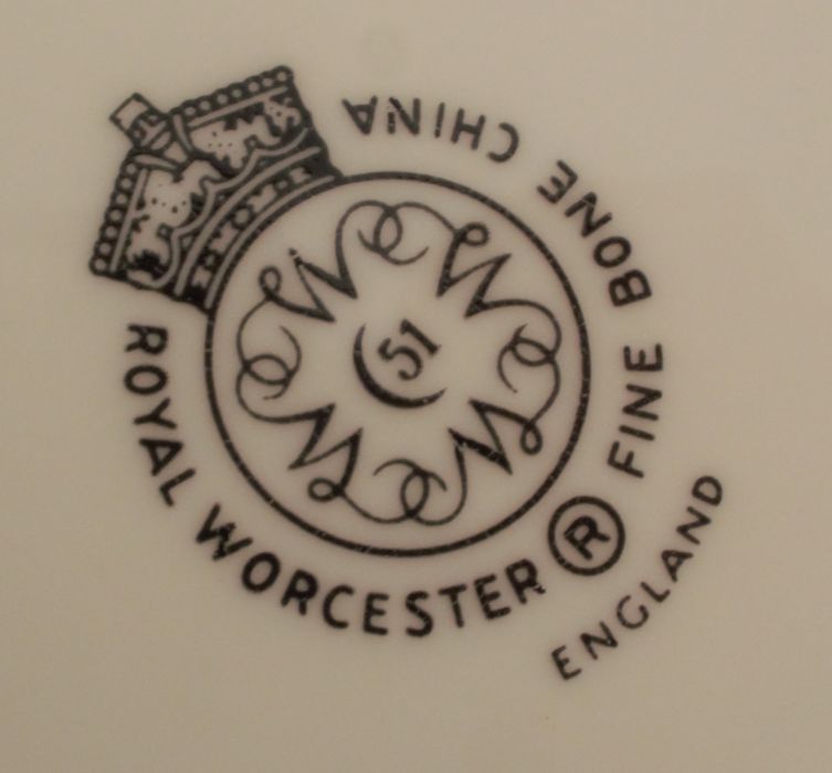 Six Royal Worcester plates, probably decorated outside the factory with highland cattle and - Image 4 of 4