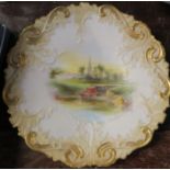 A Grainger & Co Worcester plate, decorated Lock Stratford Upon Avon, diameter 9ins