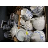 Two boxes of china, to include Minton, Worcester and Aynsley, etc.