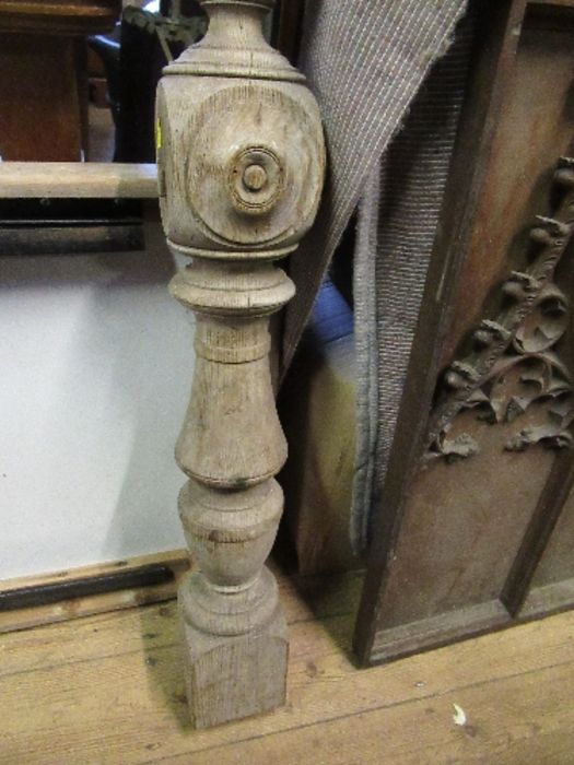 A carved post, together with a carved panel - Image 2 of 4