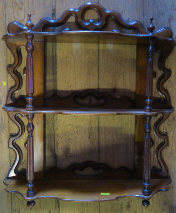 A mahogany fire screen, with inlaid decoration, 20ins x 26.5ins, together with a set of walnut - Image 3 of 3