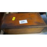 A mahogany microscope box, together with a quantity of slides